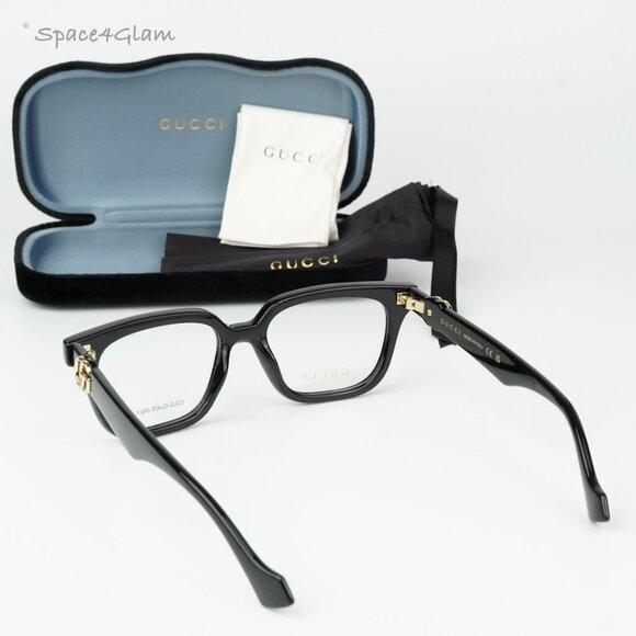 BRAND NEW Gucci GG1536O 001 Black Square Women Eyeglasses GG 1536O - Picture 6 of 11